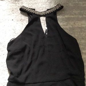 Beaded halter keyhole dress